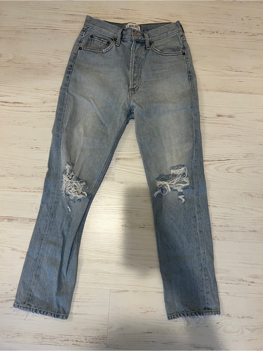 AGOLDE Riley High Rise Crop Light Blue Women’s Jeans Size 24